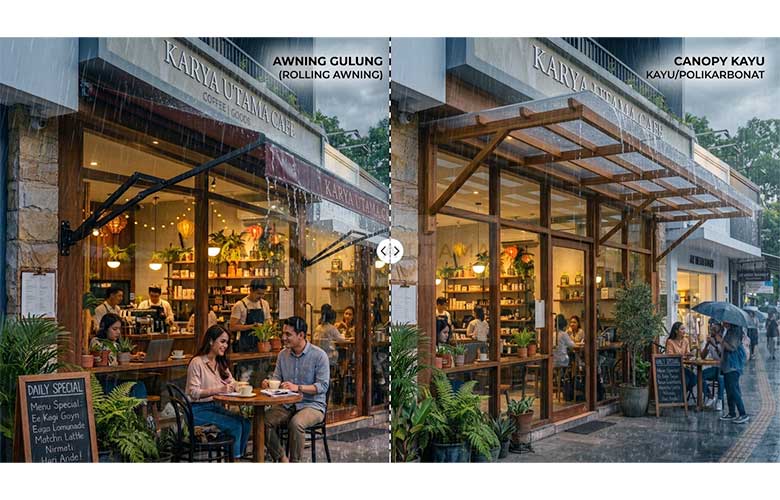 Perbedaan Awning dan Kanopi